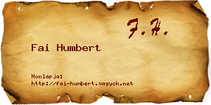 Fai Humbert névjegykártya